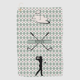 Toalla de Golf Personalizada con Monograma Argyle 