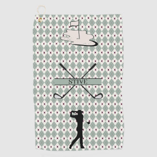 Toalla de Golf Personalizada con Monograma Argyle