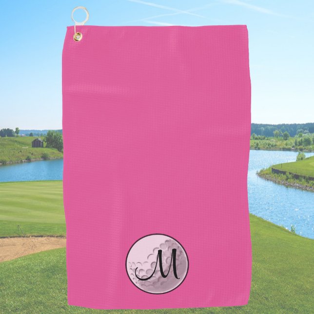 Toalla de golf personalizada con monograma rosa in (Subido por el creador)