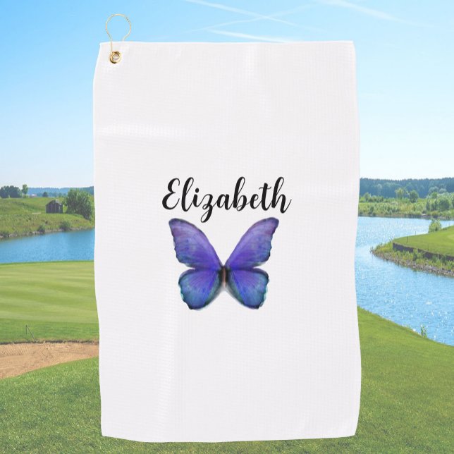 Toalla de golf personalizada con nombre mariposa a (Subido por el creador)