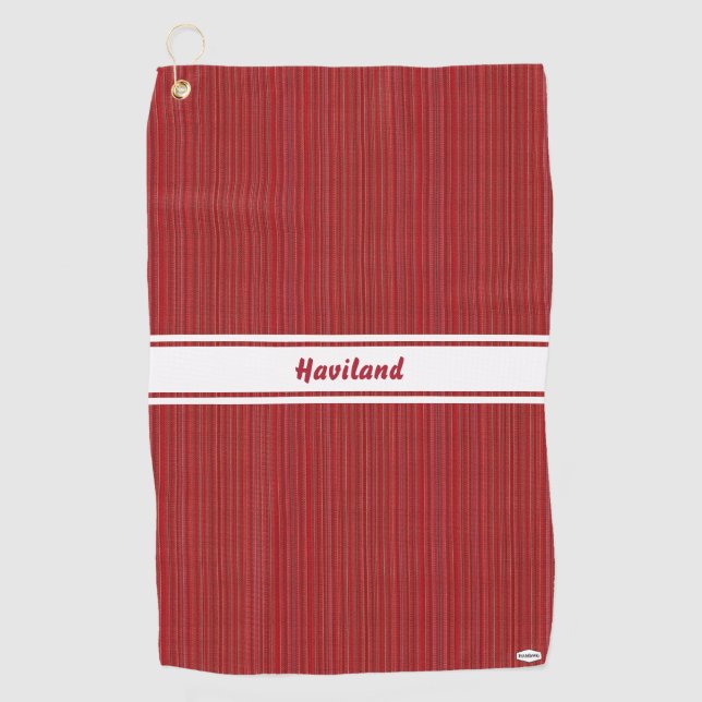 Toalla de golf personalizada con textura roja HAMb (Anverso)