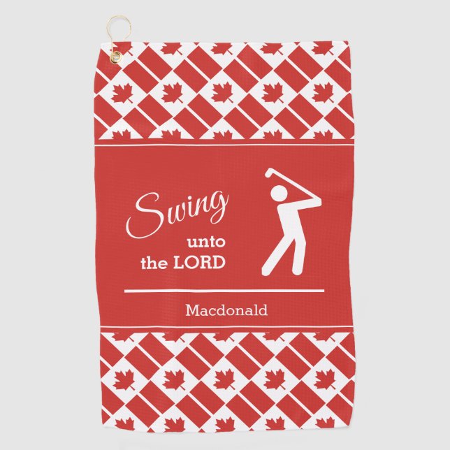 Toalla de golf personalizada de CANADÁ Swing Unto  (Anverso)