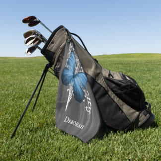Toalla de golf personalizada de la mariposa azul r
