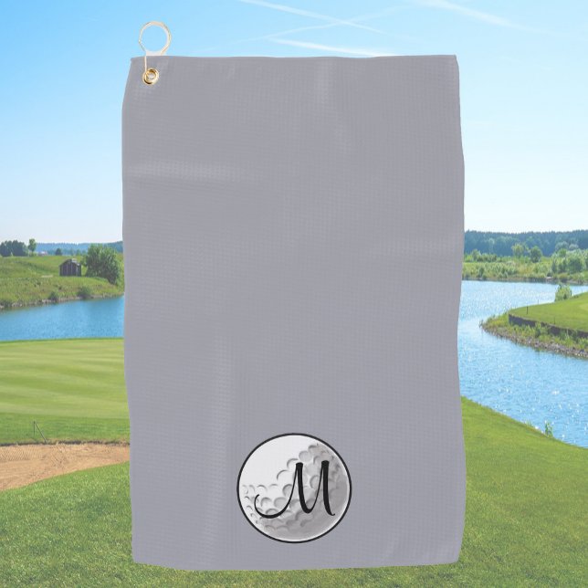 Toalla de golf personalizada gris con monograma in (Subido por el creador)