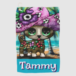 Toalla De Golf Personalizada la caprichosa palma de perro Chihuah