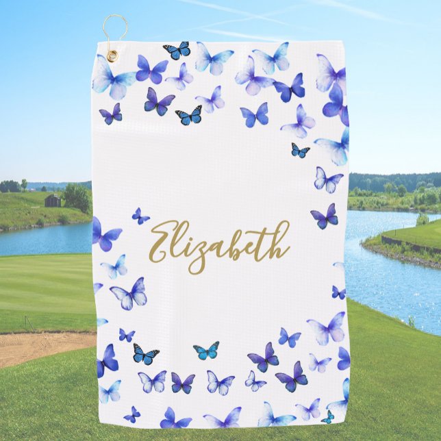 Toalla de Golf Personalizada Mariposas Azules Lind (Subido por el creador)