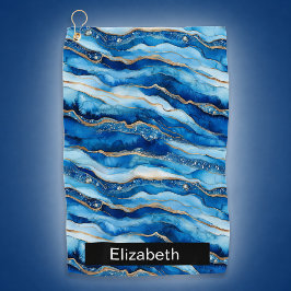 Toalla de Golf Personalizada Ocean Jeweled Agate