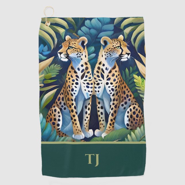 Toalla de golf personalizada Panther Power (Anverso)