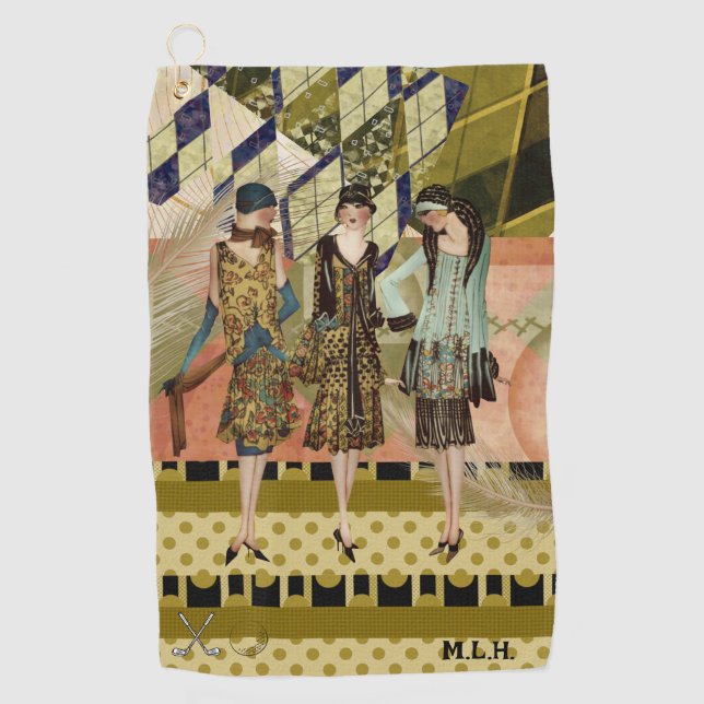 Toalla de golf personalizada para las damas de mod (Anverso)