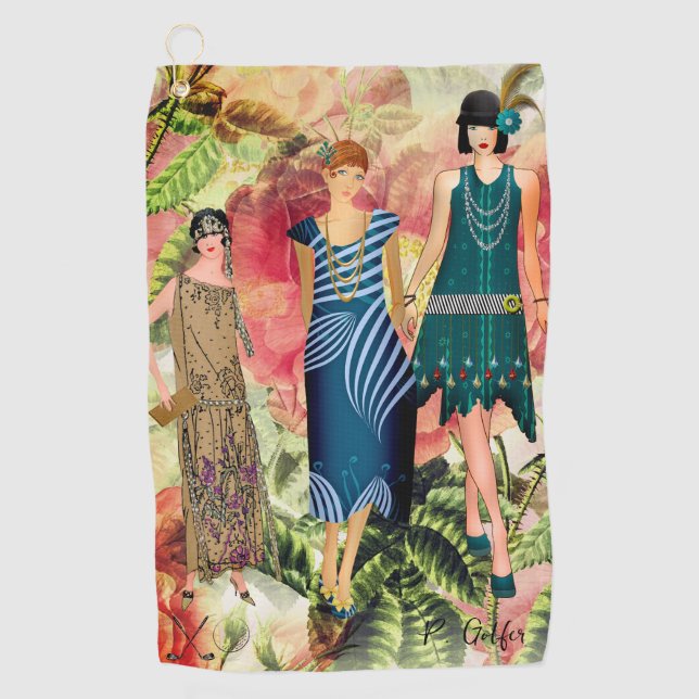 Toalla de golf personalizada para las damas de mod (Anverso)