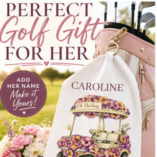 Toalla de Golf Personalizada   Regalo de Golf Flor