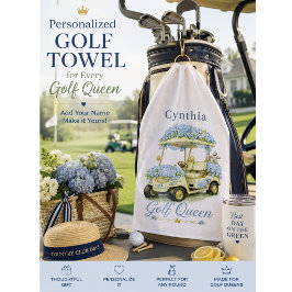 Toalla de Golf Personalizada Reina Hydrangea