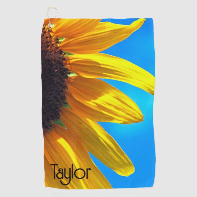Toalla de golf personalizada Sunflower Blue Sky (Anverso)