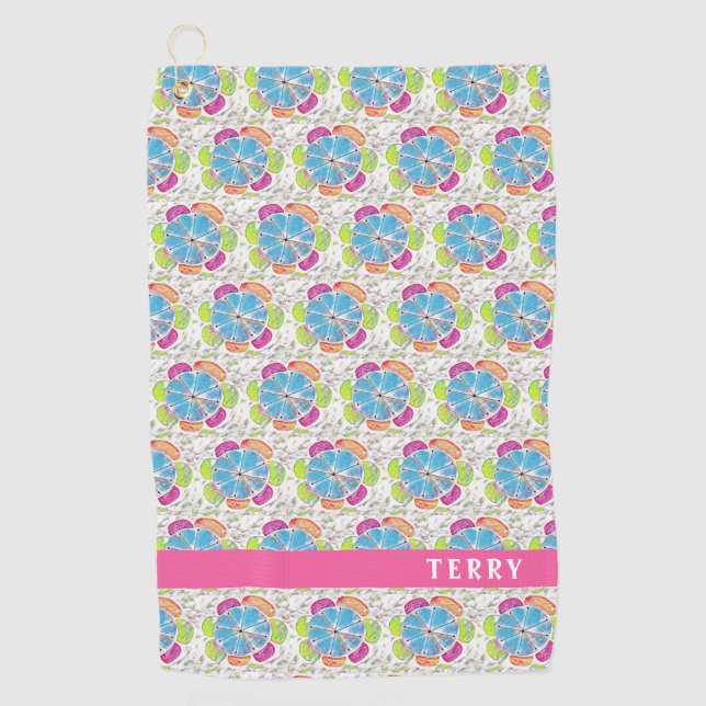 Toalla De Golf Personalizadas las damas de flores de Moda Boho (Anverso)