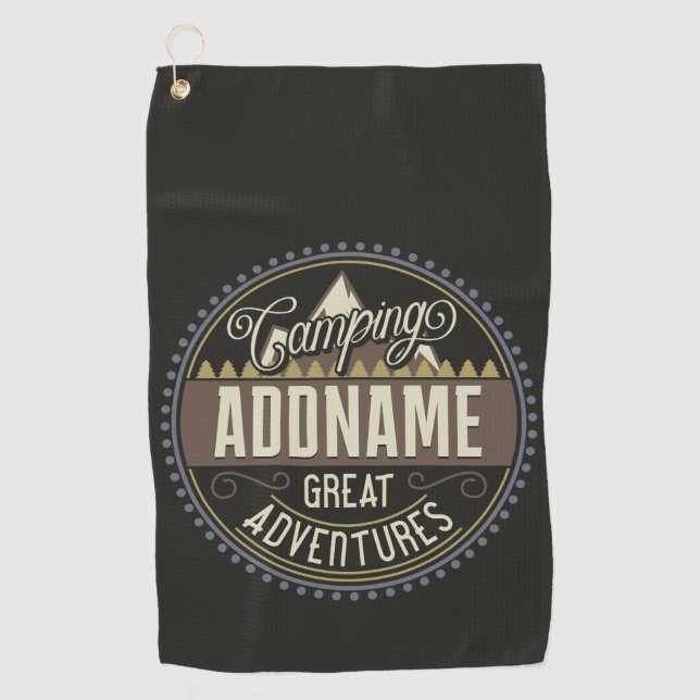 Toalla De Golf Personalizado AGREGAR NOMBRE Familia Camping Reuni (Anverso)