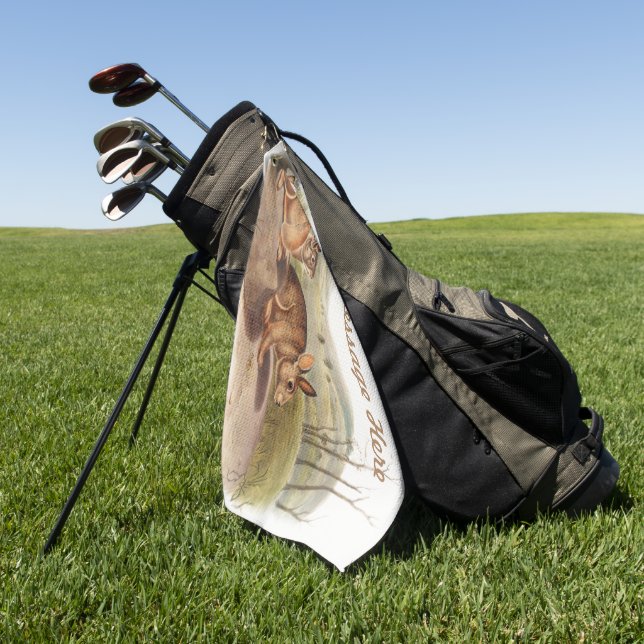 Toalla De Golf Personalizado Bachman Hare Rabbit Camping Deco Reg (Verde)