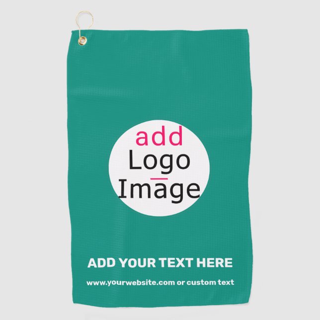Toalla De Golf Personalizado de Moda empresarial verde esmeralda (Anverso)