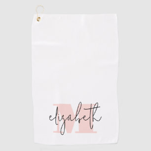 Toalla De Golf Personalizado de monograma femenino moderno