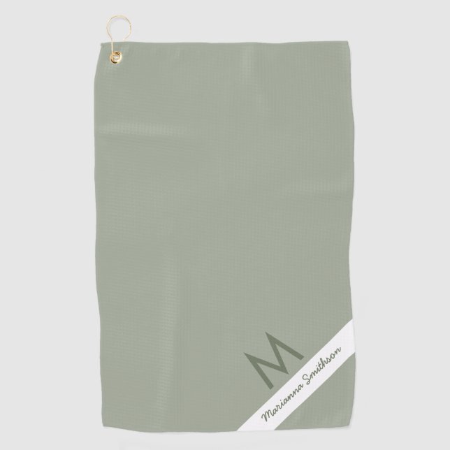 Toalla De Golf Personalizado de nombre monogramado moderno de ban (Anverso)