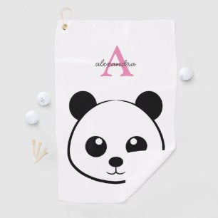 Toalla De Golf Personalizado de oso panda lindo Monograma