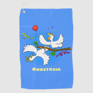 Toalla De Golf Personalizado de pájaros de cacatúa graciosa