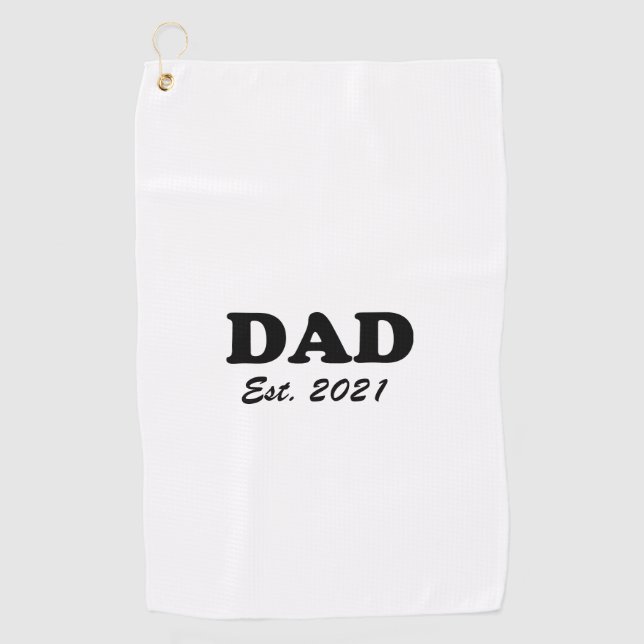 Toalla De Golf Personalizado de papá fecha establecida blanco per (Anverso)