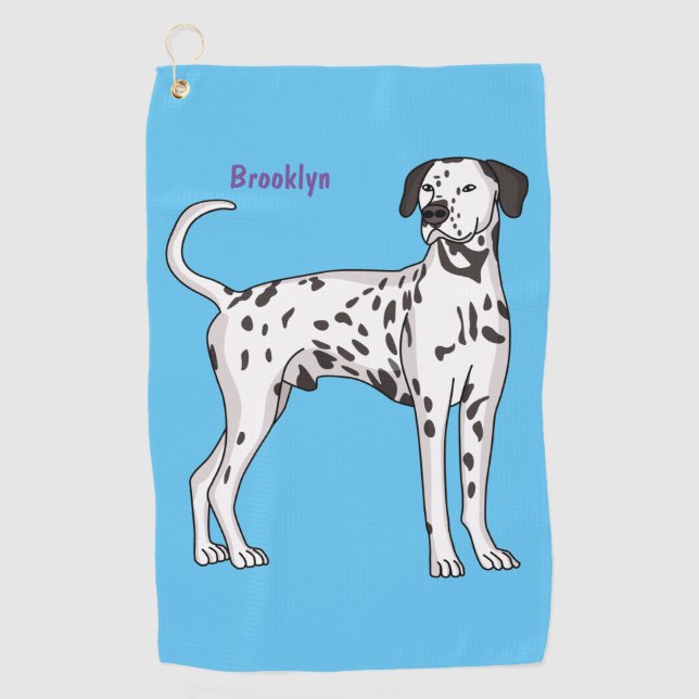 Toalla De Golf Personalizado de perro dalmatiano (Anverso)