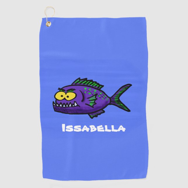 Toalla De Golf Personalizado de pescado piraña (Anverso)