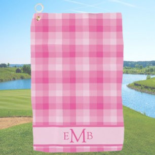 Toalla De Golf Personalizado de plástico rosa claro Monograma Ini