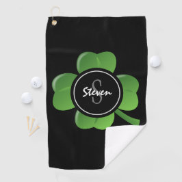 Toalla De Golf Personalizado de Shamrock verde afortunado del Día
