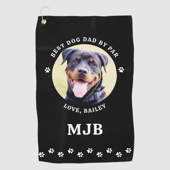 Toalla De Golf Personalizado DOG Foto Mejor DAD Por Par Paw Impre (Anverso)