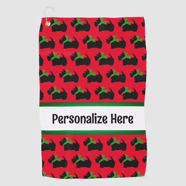 Toalla De Golf Personalizado el famoso perro escocés (Anverso)