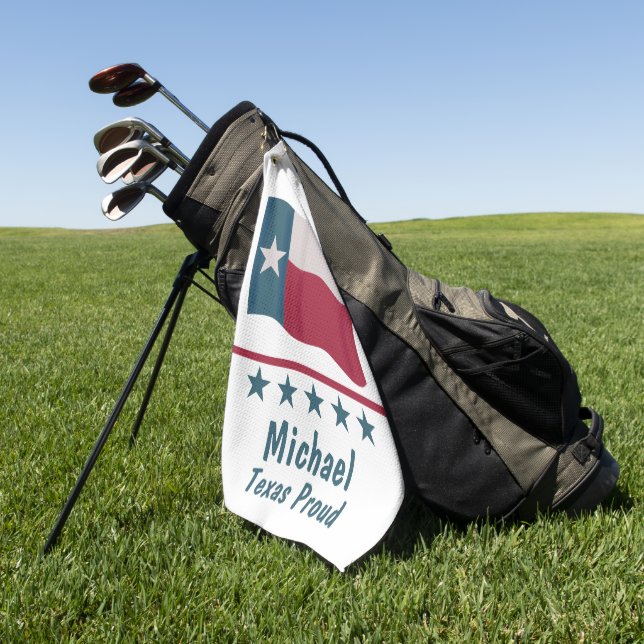 Toalla De Golf Personalizado el nombre de la bandera de una estre (Verde)