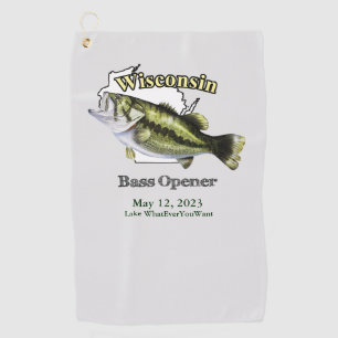Toalla De Golf Personalizado Lago/Fecha Wisconsin Bass Opener Toa