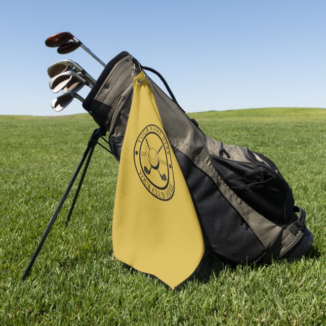 Toalla de Golf personalizado M Gold Con Club Emble (Verde)