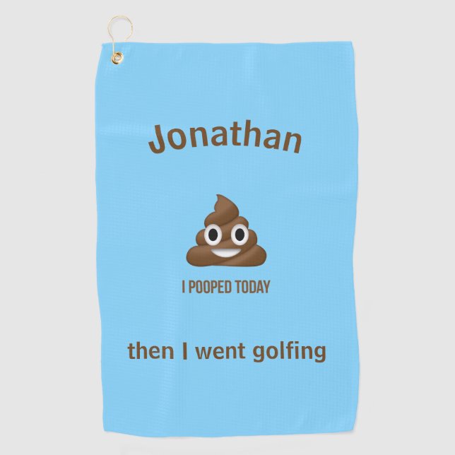 Toalla De Golf Personalizado, me metí hoy en la Emoji de poo sobr (Anverso)