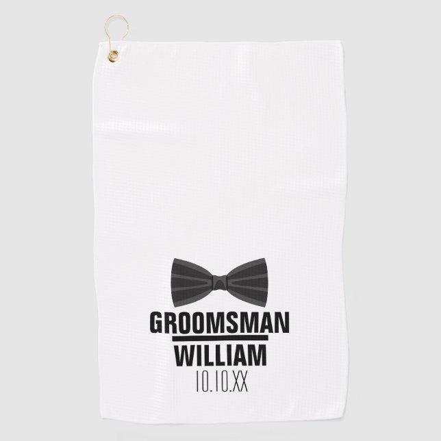 Toalla De Golf Personalizado Mejor Hombre Boda Groomsman (Anverso)