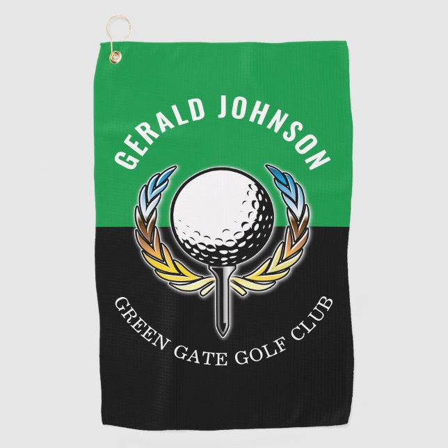 Toalla De Golf Personalizado minimalista Elegant Golf Monograma (Anverso)