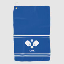 Personalizado Monograma Blue White Pickleball Toal