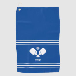 Toalla De Golf Personalizado Monograma Blue White Pickleball Toal