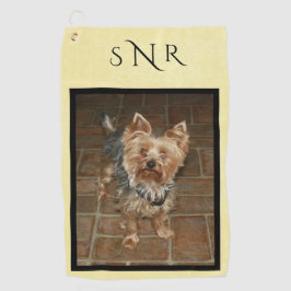 Toalla De Golf Personalizado Monogramed Mascota o foto familiar