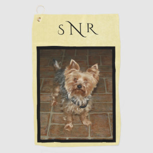 Toalla De Golf Personalizado Monogramed Mascota o foto familiar