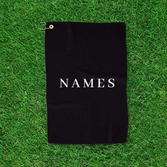 Toalla De Golf Personalizado negro simple Añadir su nombre elegan (Subido por el creador)