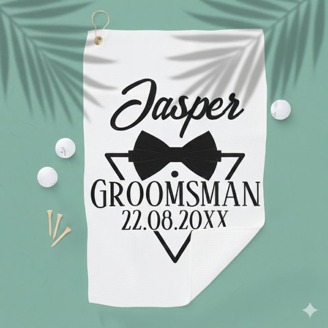 Toalla De Golf Personalizado para Padrino de Boda (Personalized for Groomsman Golf Towel Custom Name )