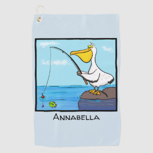 Toalla De Golf Personalizado pelícano de pesca divertida
