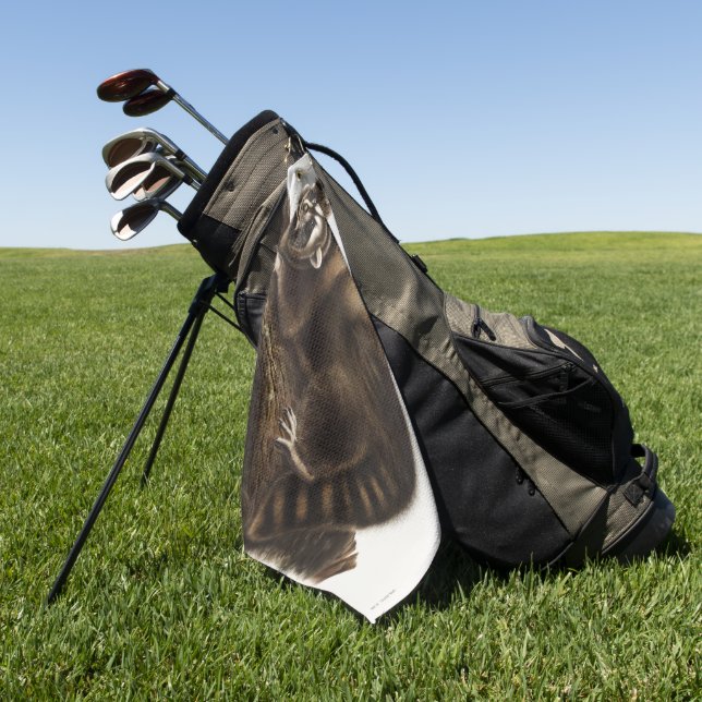 Toalla De Golf Personalizado Raccoon Camping Gear Kids Room Deco (Verde)