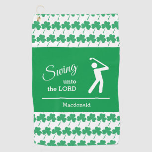 Toalla De Golf Personalizado SALVIA IRLANDESA Swing Unto The Lord