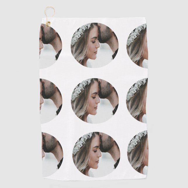 Toalla De Golf personalizado simple añadir collage de fotos circu (Anverso)