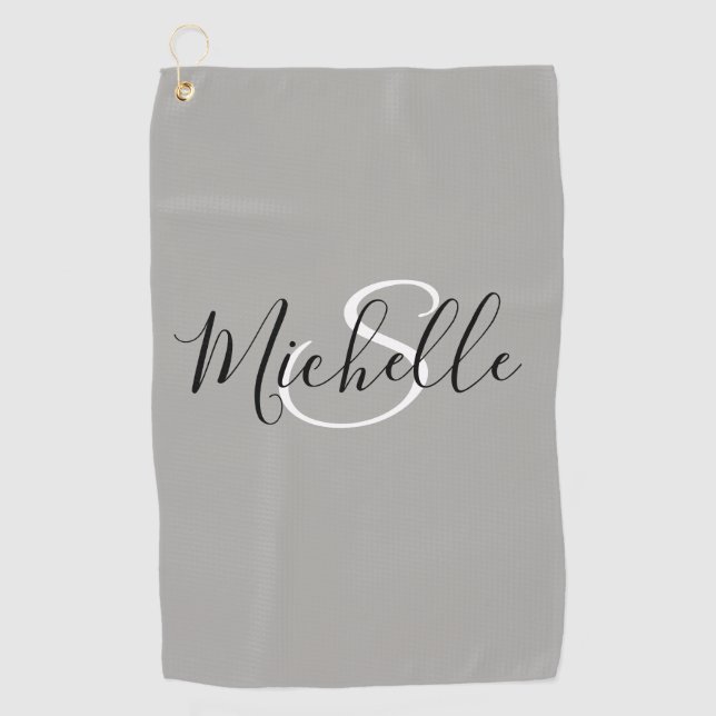 Toalla De Golf Personalizado Simple Moderno Monograma (Anverso)