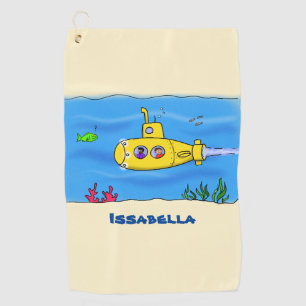 Toalla De Golf Personalizado submarino feliz